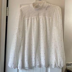 White House Black Market Blouse White Medium